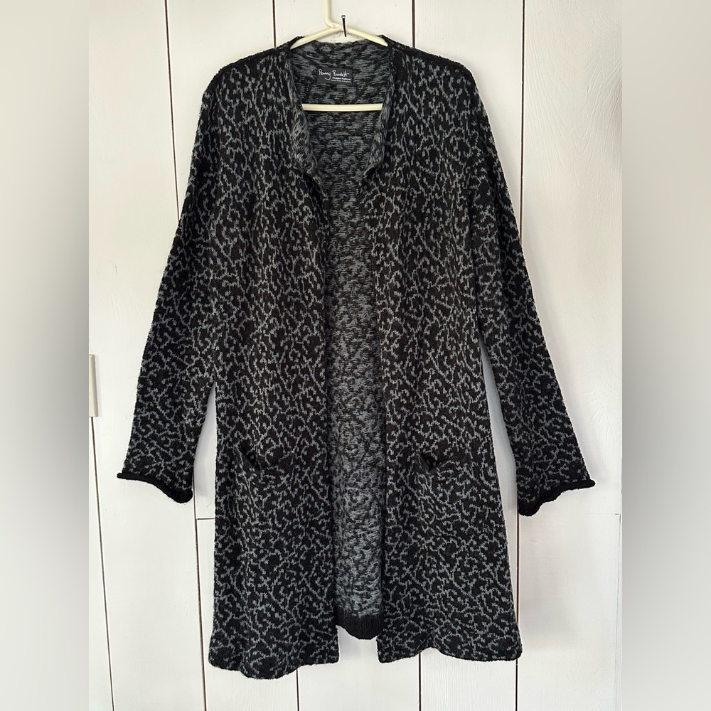 Penny Burdett Fine Kid Mohair Knitted Sweater Coat Sz L